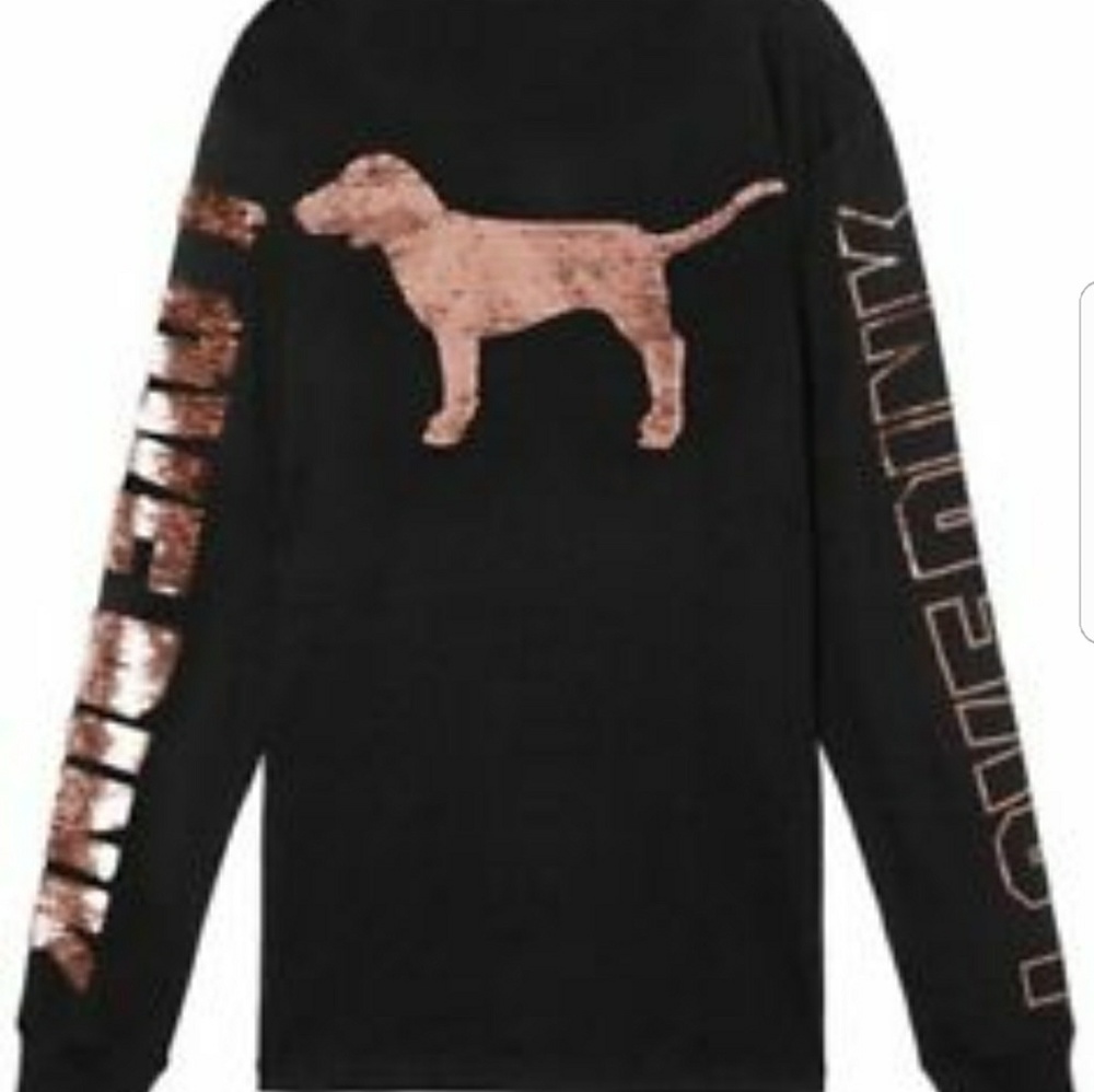 Victorias secret sequin gold bling long sleeve